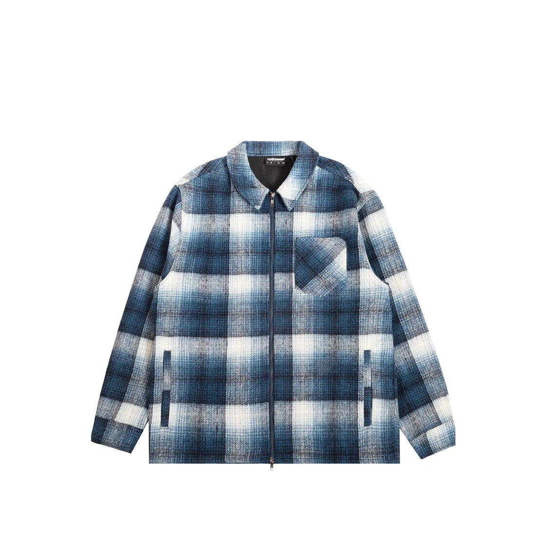 Don Plaid Woven Zip-Up