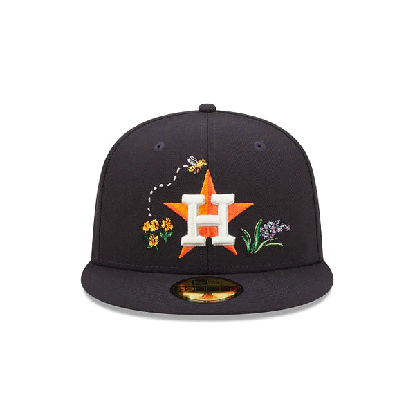 Houston Astros Watercolor Floral Fitted Cap