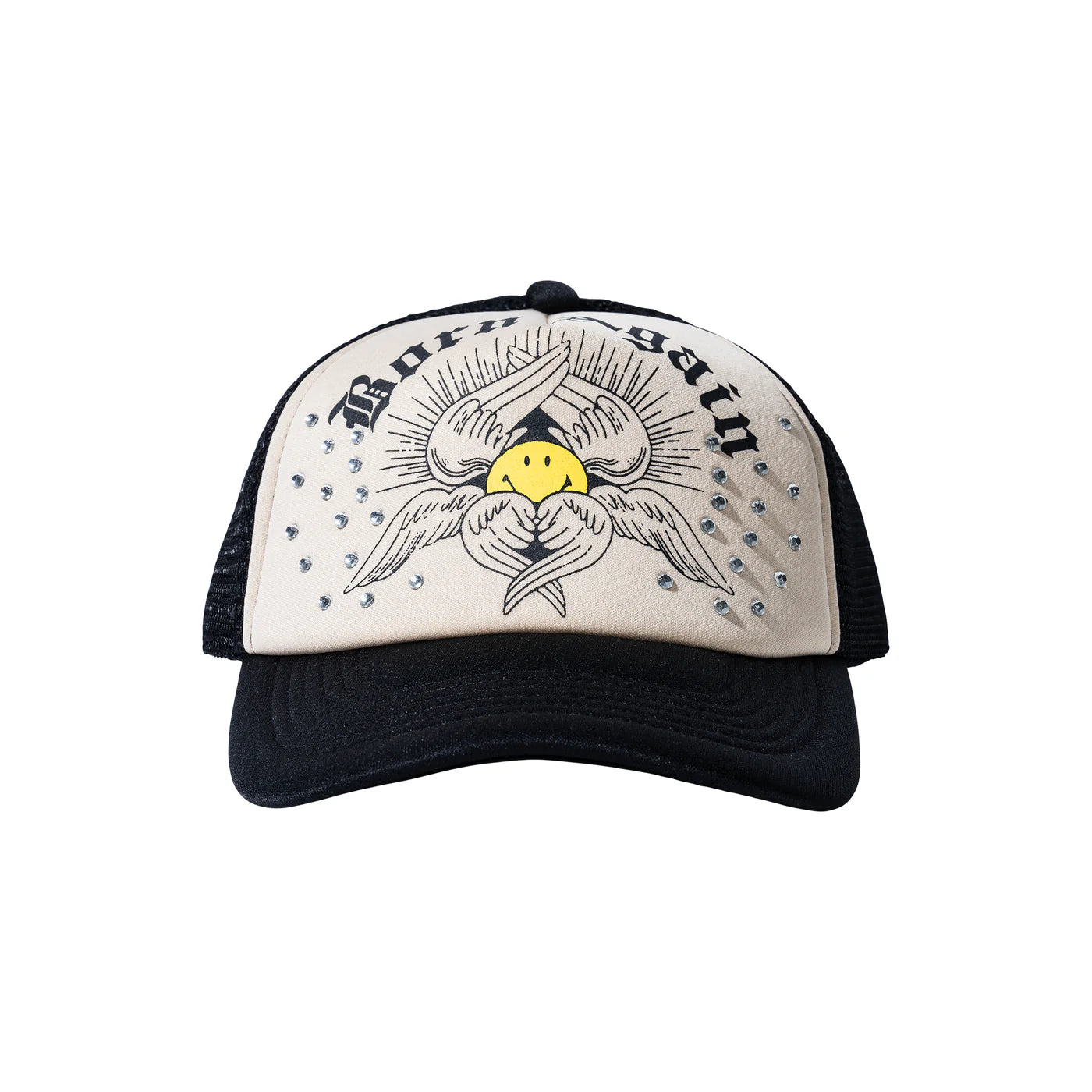 SMILEY BORN AGAIN TRUCKER HAT