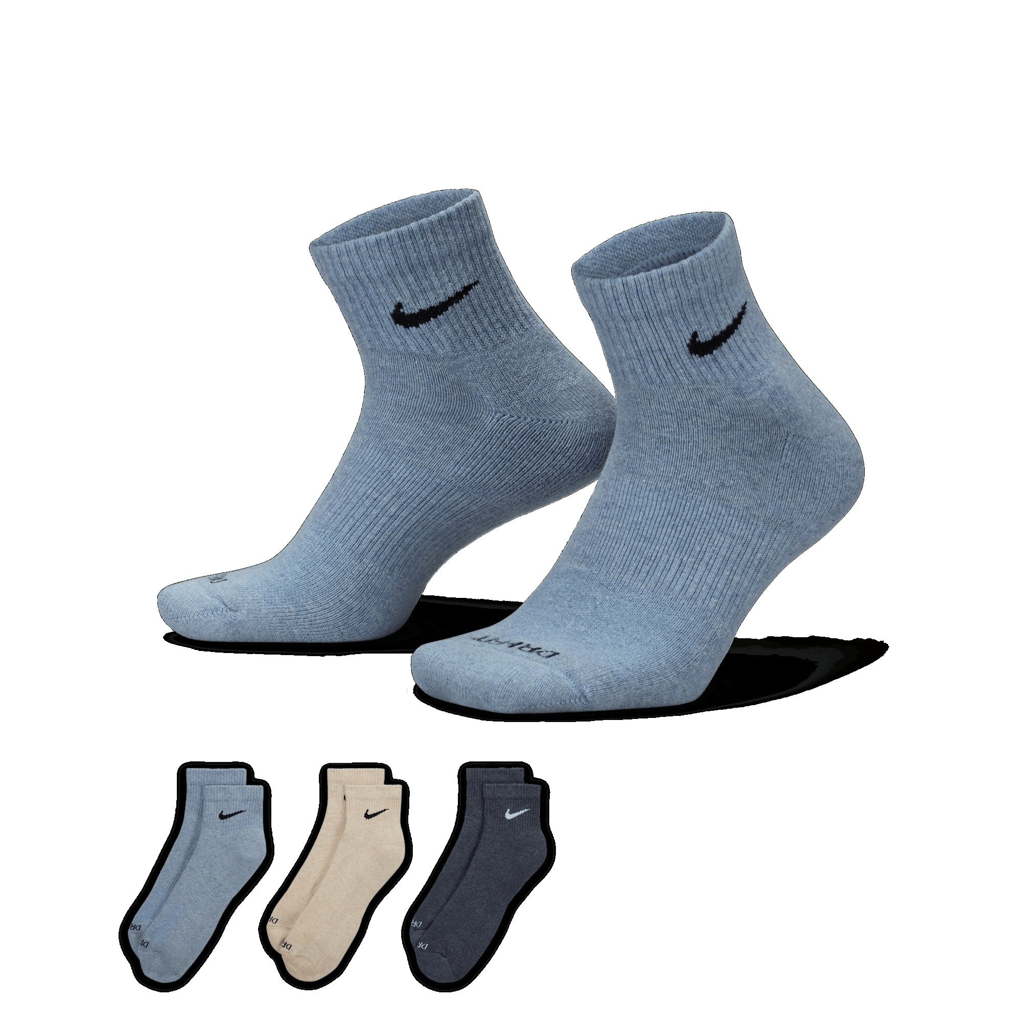 Everyday Plus Cushioned Training Ankle Socks 3 pack